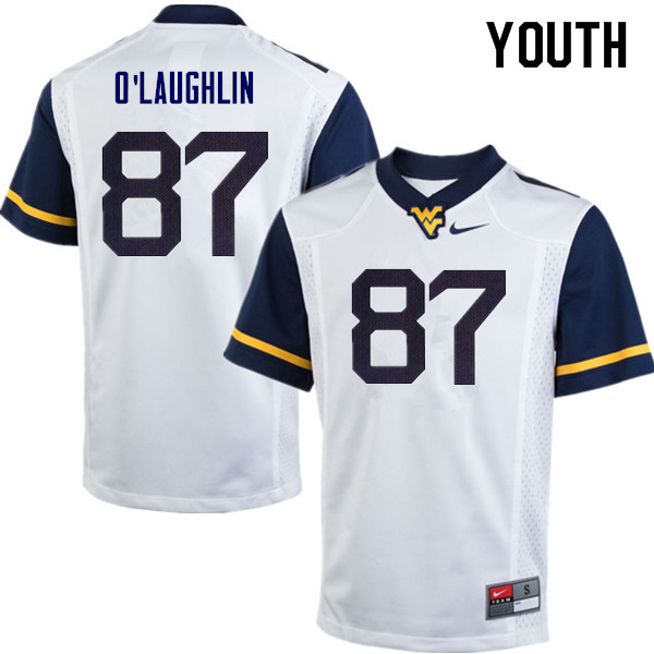 NCAA Youth Mike O'Laughlin West Virginia Mountaineers White #87 Nike Stitched Football College Authentic Jersey XJ23D42RU